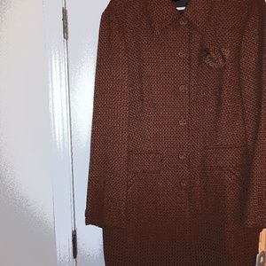 New Women's Nine West Brown Plaid Coat (1X)